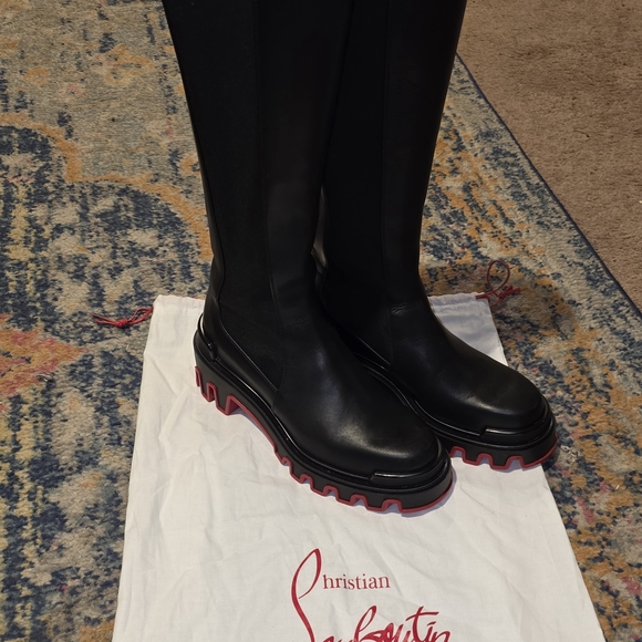 Christian Louboutin Shoes - Christian Louboutin Black Boots with Red Soles